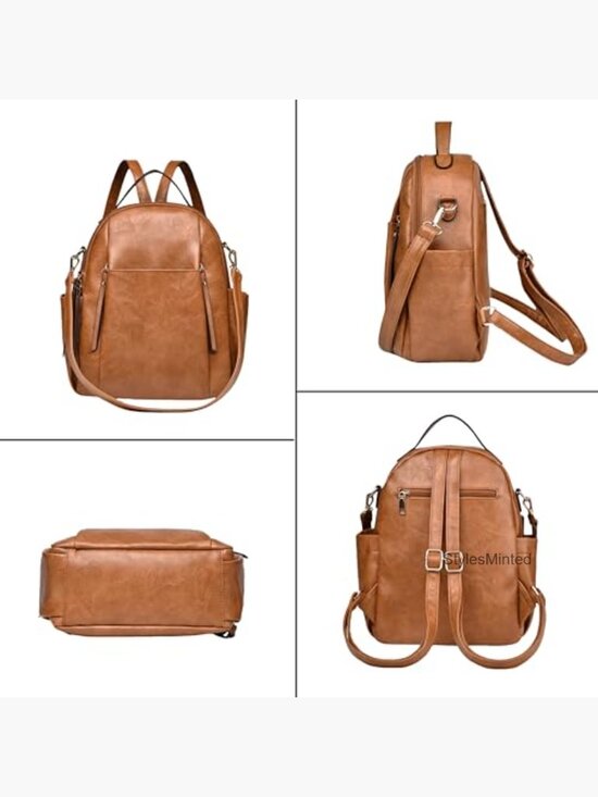 Designer Leather Mini Backpack Purse Ladies Fashion Roomy Shoulder Handbag main image 6